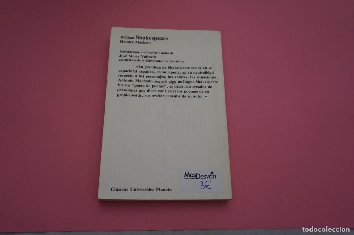 Libros: AR11A/ HAMLET MACBETH - WILLIAM SHAKESPEARE / EDITORIAL PLANETA - Foto 6