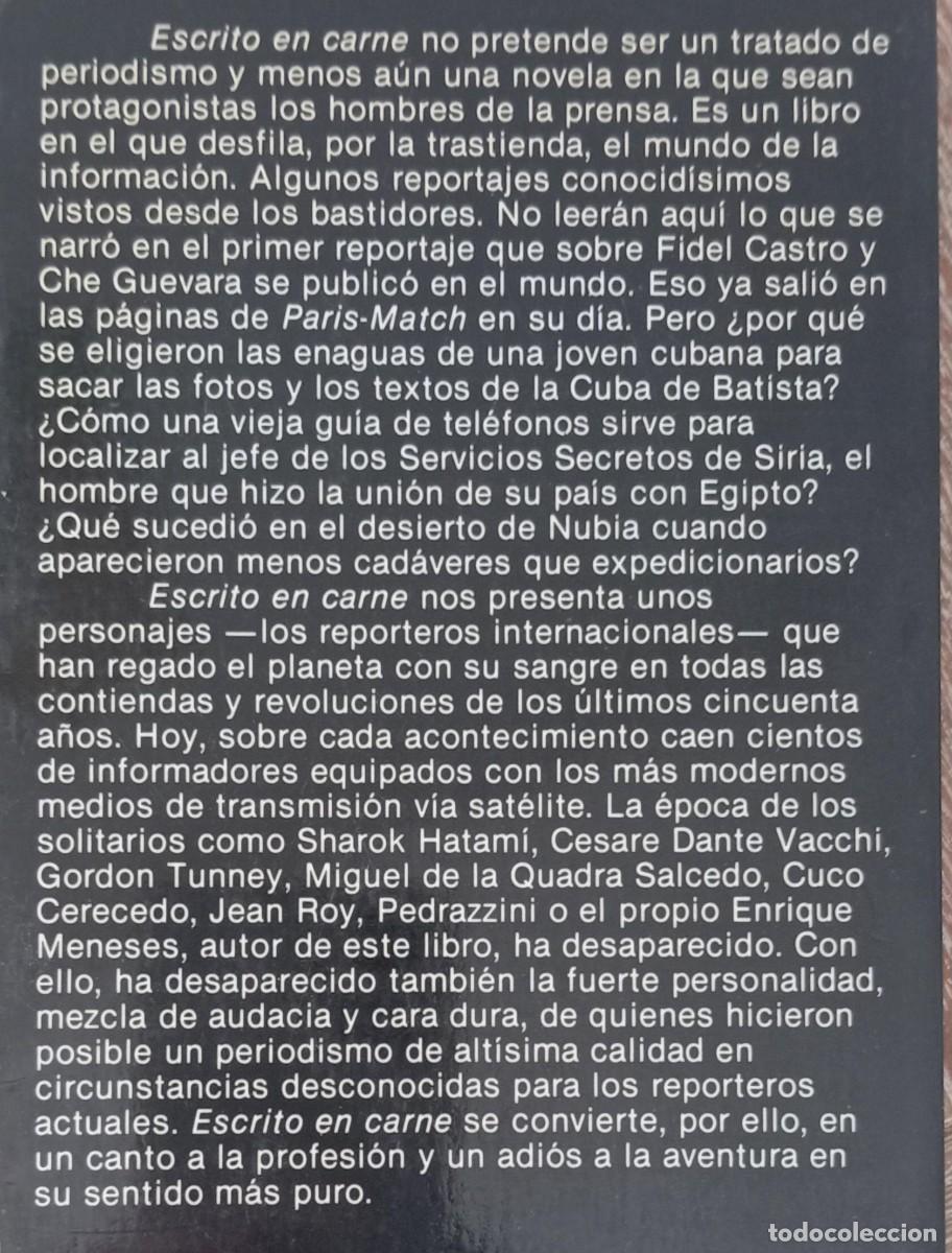 Libros: ESCRITO EN CARNE - ENRIQUE MENESES - Foto 2