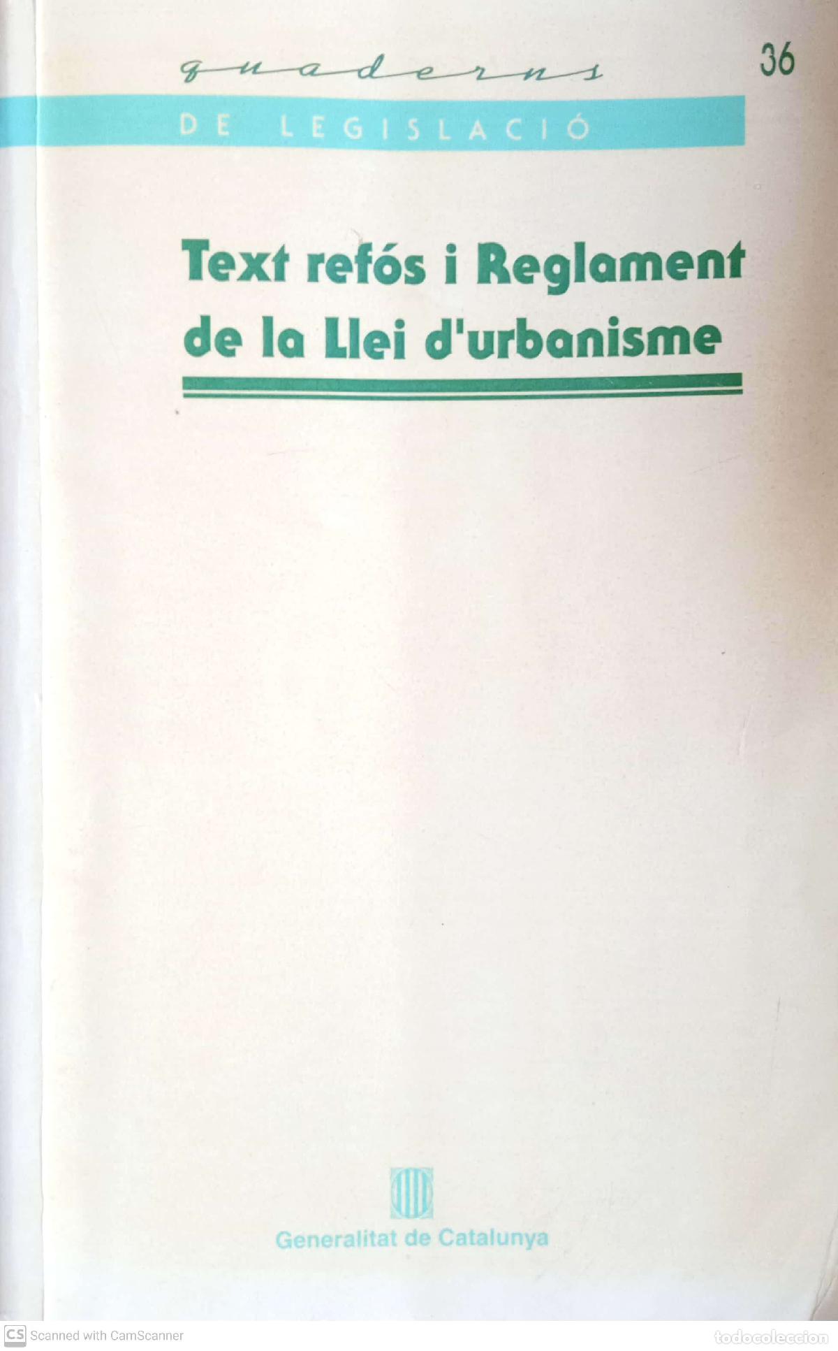 Libros: Text ref&oacute;s i Reglament de la Llei dUrbanisme - VVAA - Foto 1