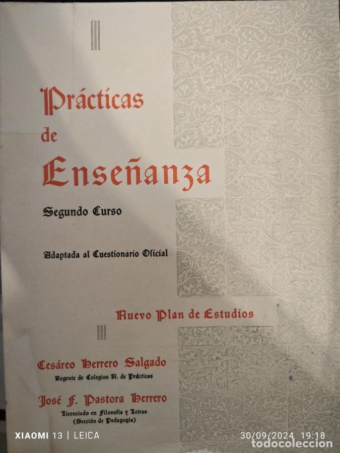 Libros: Pr&aacute;cticas de ense&ntilde;anza. Segundo curso (Plan 1967). - TDK909 - Foto 1