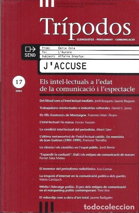 Libros: TRIPODOS 17 2005 ELS INTEL&middot;LECTUALS A L'EDAT DE LA COMUNICACIO I L'ESPECTACLE