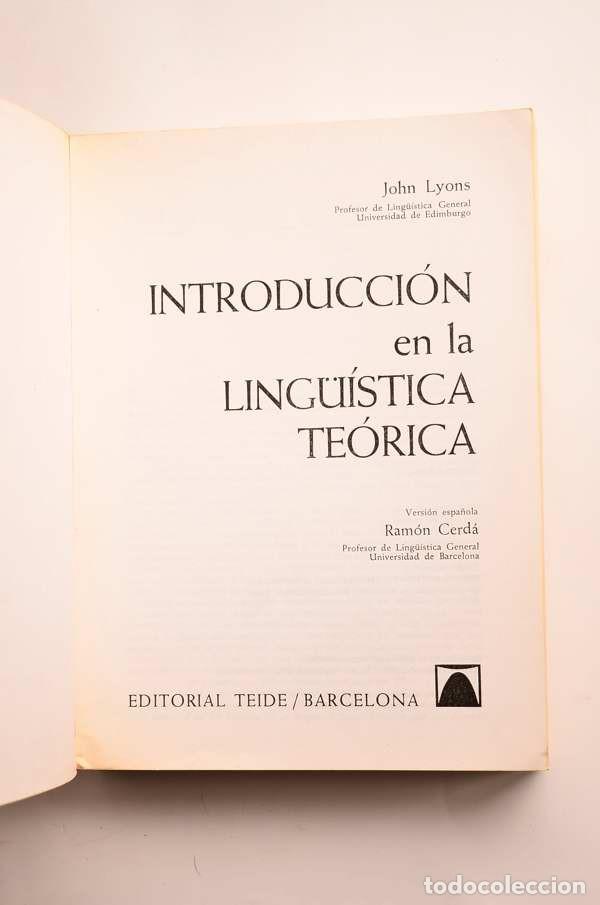 Libros: Introducci&oacute;n en la ling&uuml;istica te&oacute;rica - LYONS, John - Foto 2