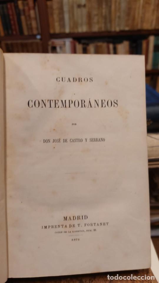 Libros: CUADROS CONTEMPORANEOS. - CASTRO Y SERRANO, Jos&eacute;. - Foto 2