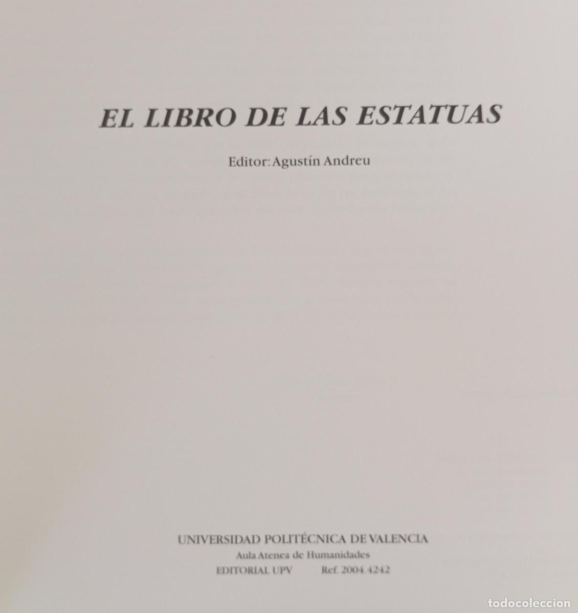 Libros: EL LIBRO DE LAS ESTATUAS - UPV 2004 - Foto 2