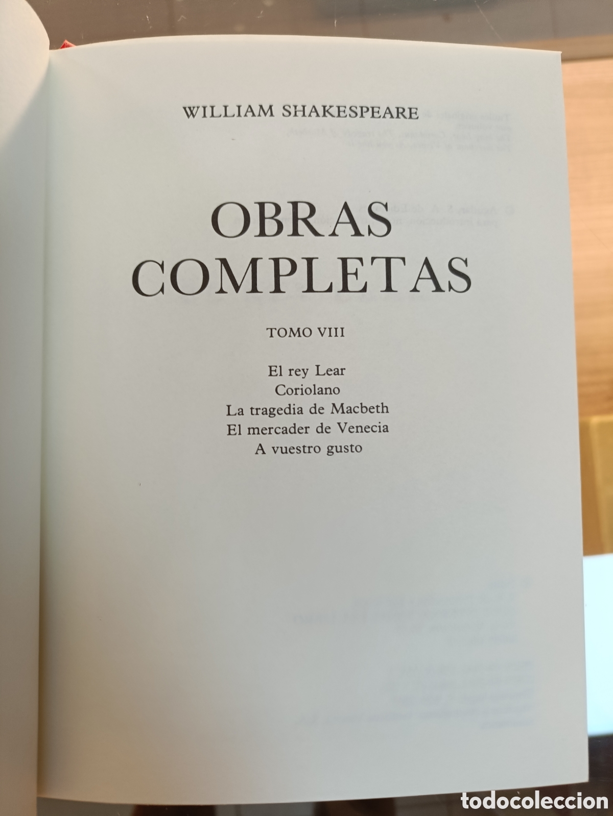 Libros: OBRAS COMPLETAS WILLIAM SHAKESPEARE. 8TOMOS COMO NUEVOS!!!! - Foto 7