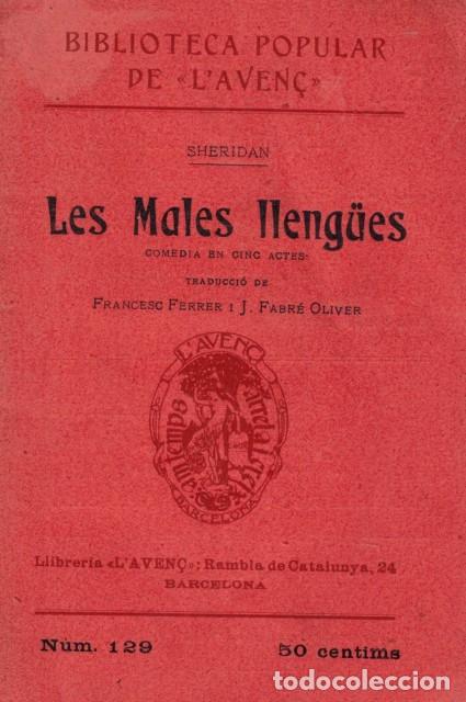 Libros: Les males lleng&uuml;es (Comedia en cinc actes) - Sheridan - Foto 1