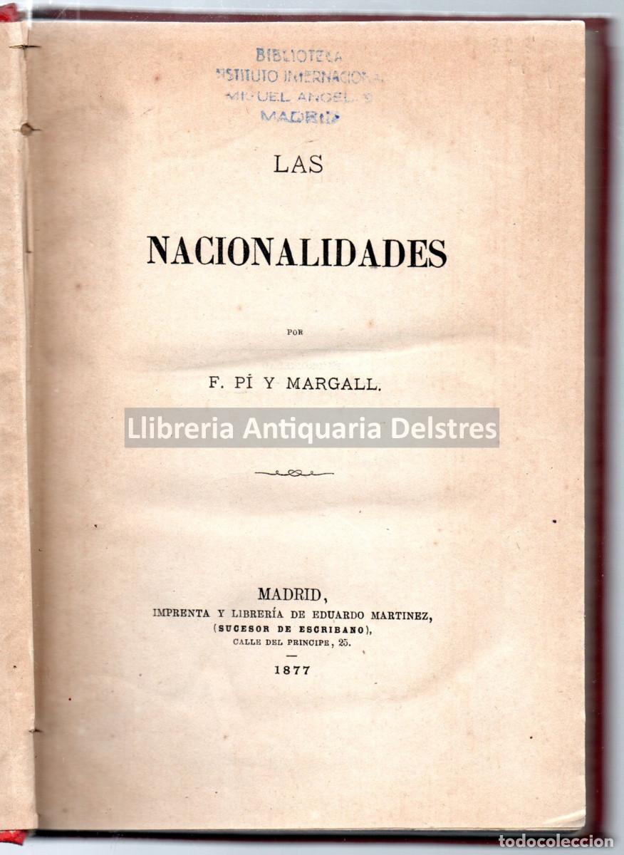 Libros: Pi y Margall, Francisco. - Las Nacionalidades. - Foto 1