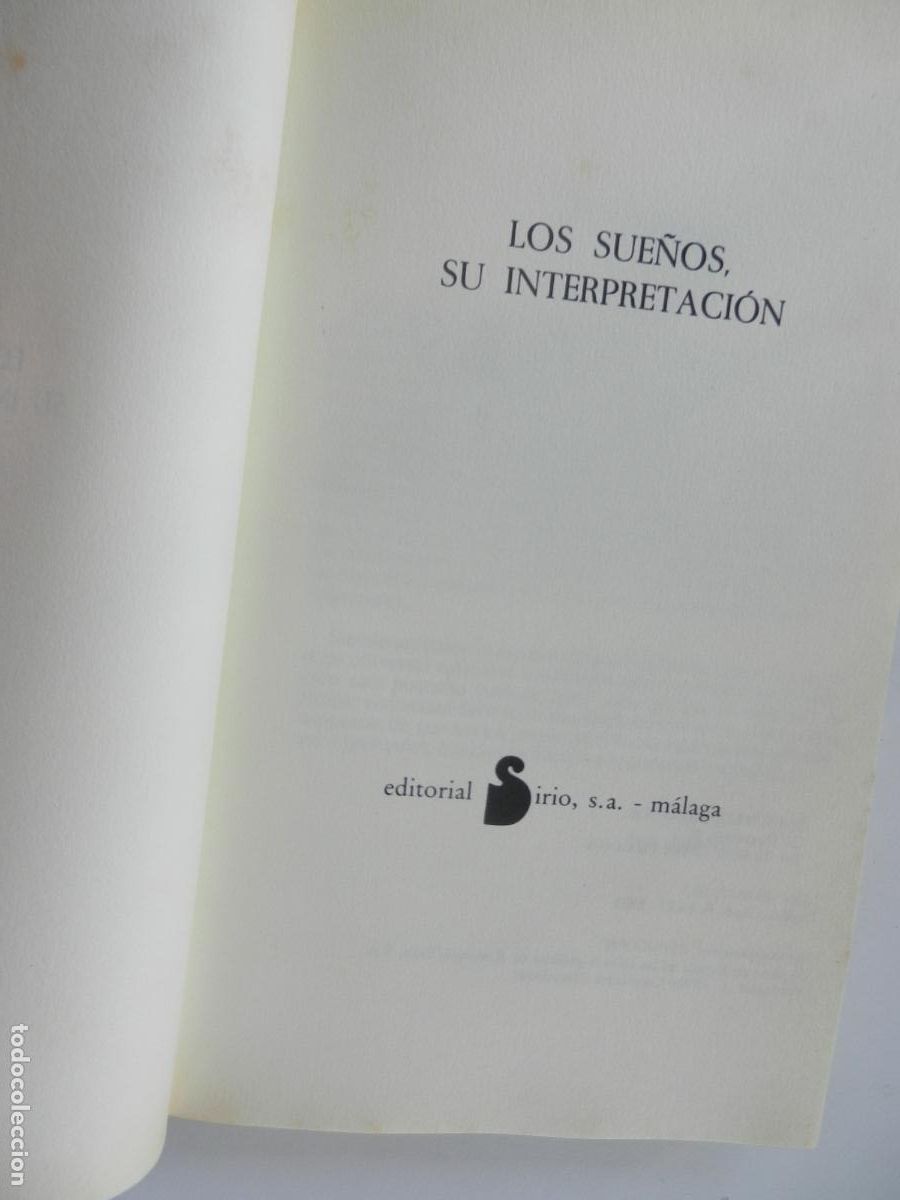 Libros: LOS SUE&Ntilde;OS , SU INTERPRETACI&Oacute;N - SIRIO 1988 - Foto 2