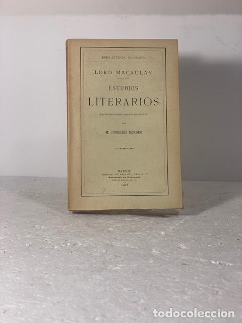 Libros: ESTUDIOS LITERARIOS LORD MACAULAY 1903 - Foto 1