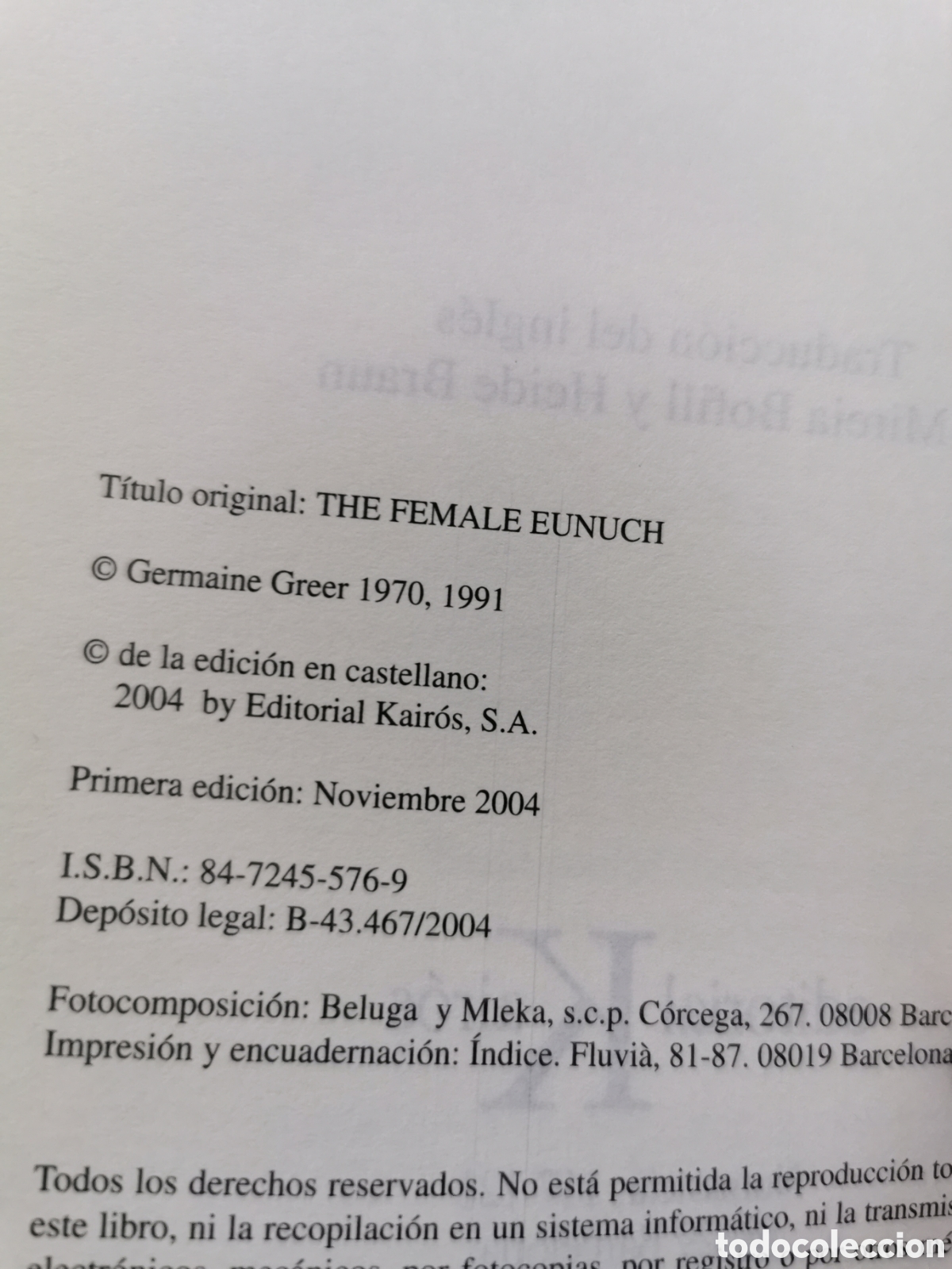 Libros: LA MUJER EUNUCO - GREER, GERMAINE - SIN LEER - Foto 4