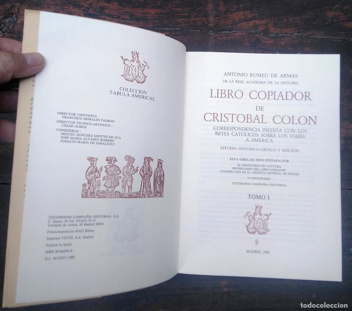 Libros: Libro copiador de Crist&oacute;bal Col&oacute;n, edici&oacute;n facs&iacute;mil, 1989 - Foto 7