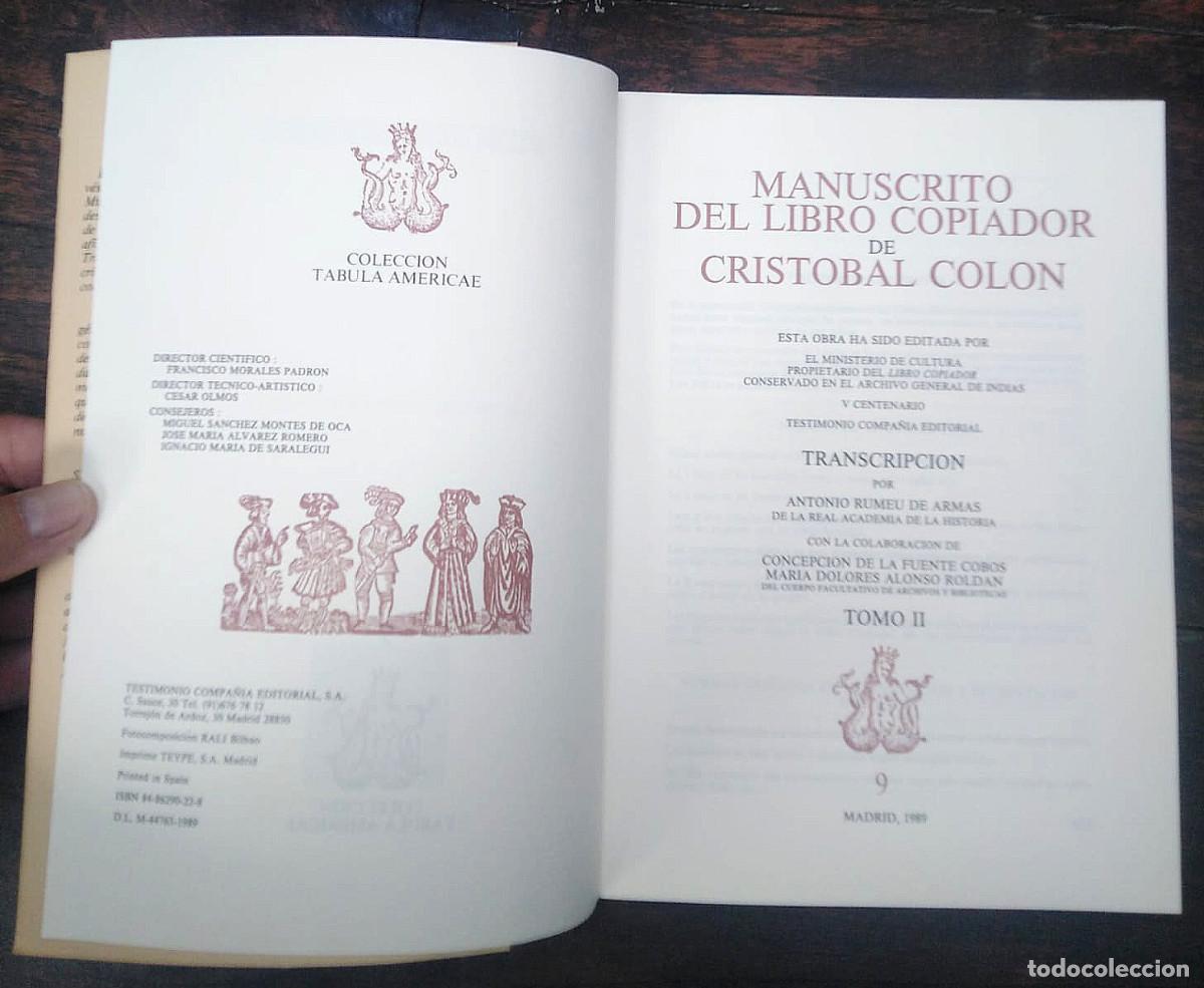 Libros: Libro copiador de Crist&oacute;bal Col&oacute;n, edici&oacute;n facs&iacute;mil, 1989 - Foto 9