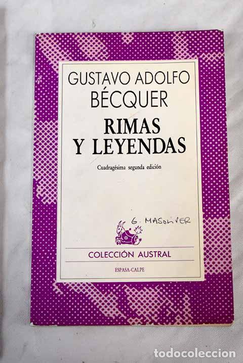Libros: Rimas y Leyendas: B&eacute;cquer, Gustavo Adolfo.- B&eacute;cquer, Gustavo Adolfo - Foto 1