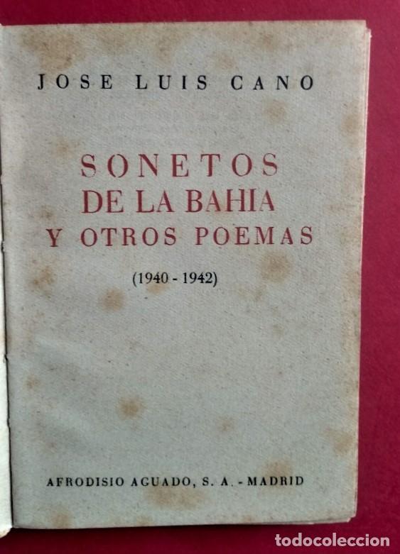 Libros: Sonetos de la Bah&iacute;a y otros poemas. - Cano, Jos&eacute; Luis. - Foto 2