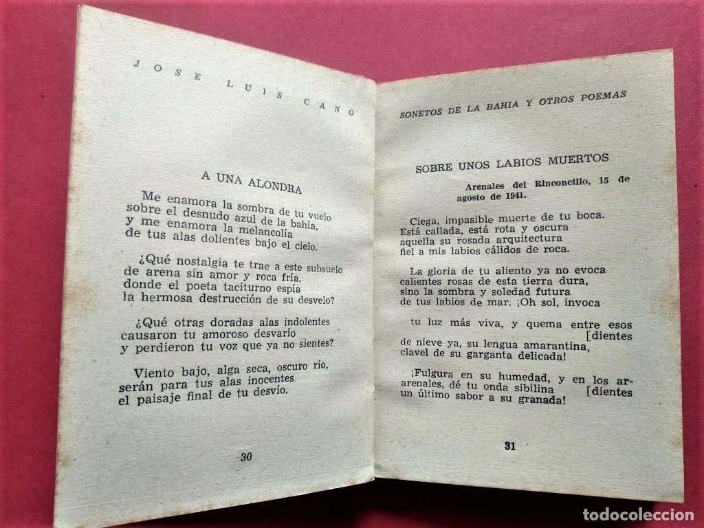 Libros: Sonetos de la Bah&iacute;a y otros poemas. - Cano, Jos&eacute; Luis. - Foto 3