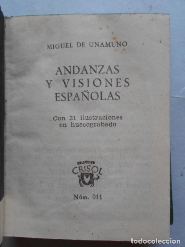 Libros: Andanzas y Visiones Espa&ntilde;olas. - Unamuno, Miguel de. - Foto 2
