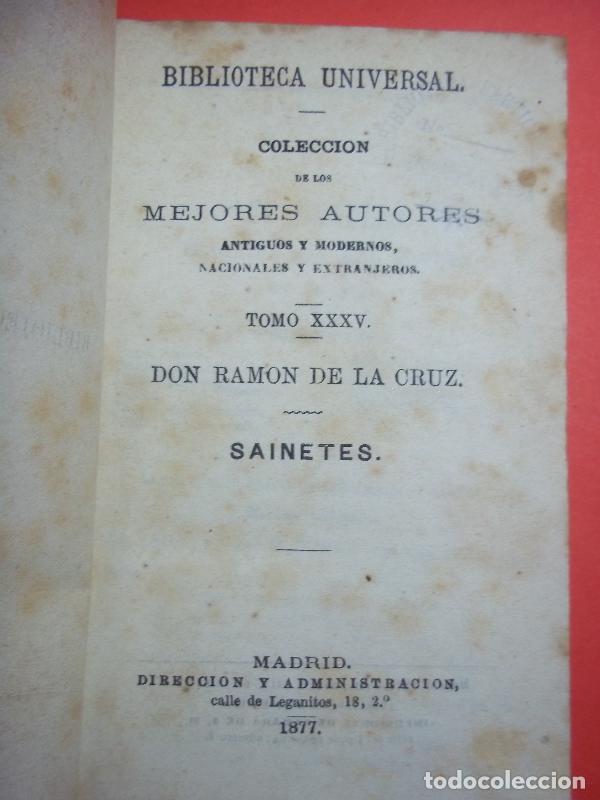 Libros: Sainetes. - Cruz, Ram&oacute;n de la. - Foto 1