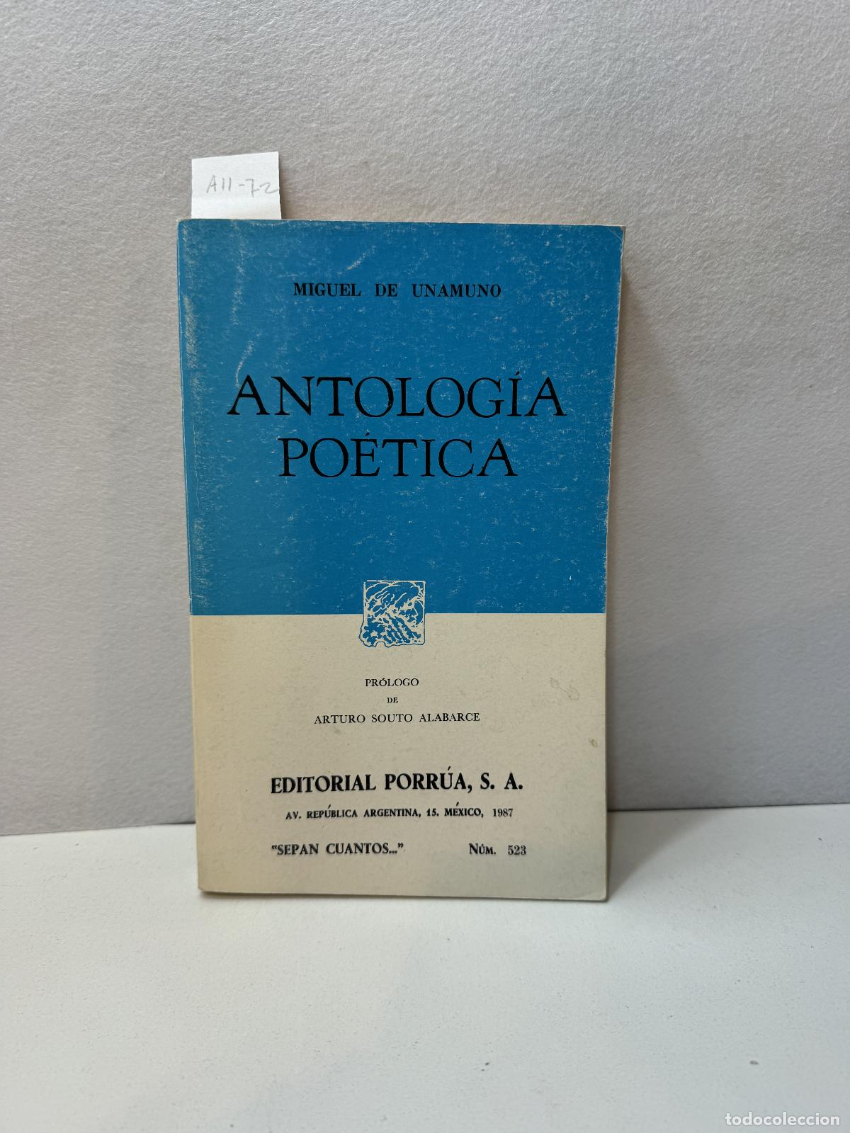 Libros: de UNAMUNO, Miguel: - Antolog&iacute;a po&eacute;tica. - Foto 1