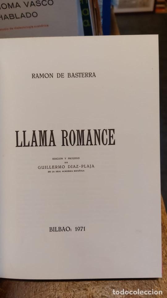 Libros: LLAMA ROMANCE. Edici&oacute;n y pr&oacute;logo de Guillermo D&iacute;az Plaja. - BASTERRA, Ram&oacute;n de. - Foto 2