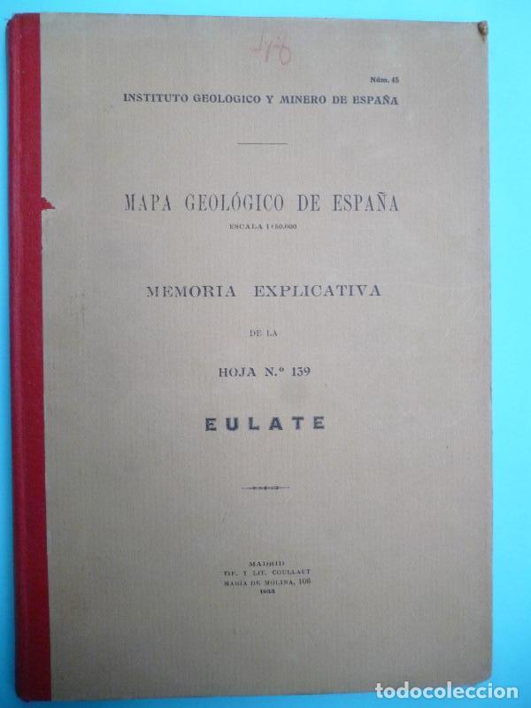 Libros: Mapa Geol&oacute;gico de Espa&ntilde;a. Memoria Explicativa de la hoja n&ordm; 139. Eulate. - - Foto 1