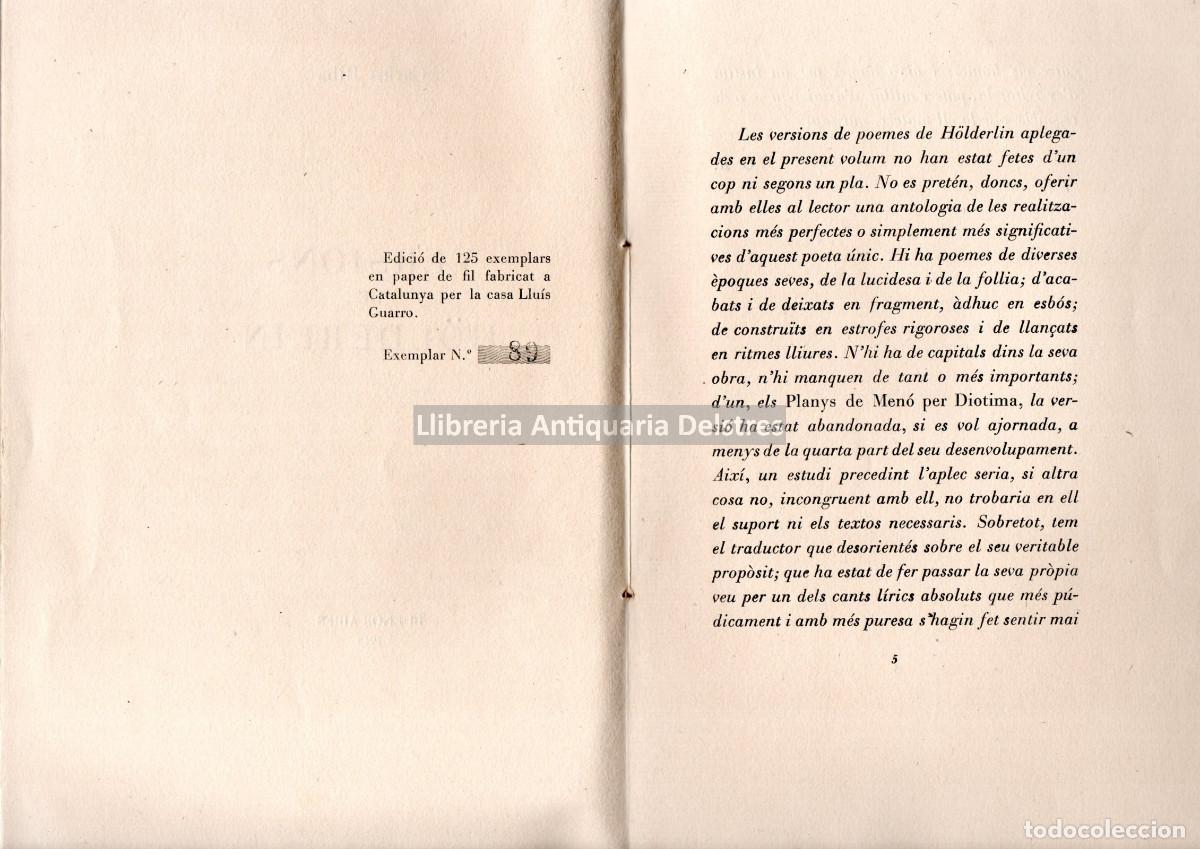 Libros: Riba, Carles. - Versions de H&ouml;lderlin. - Foto 2