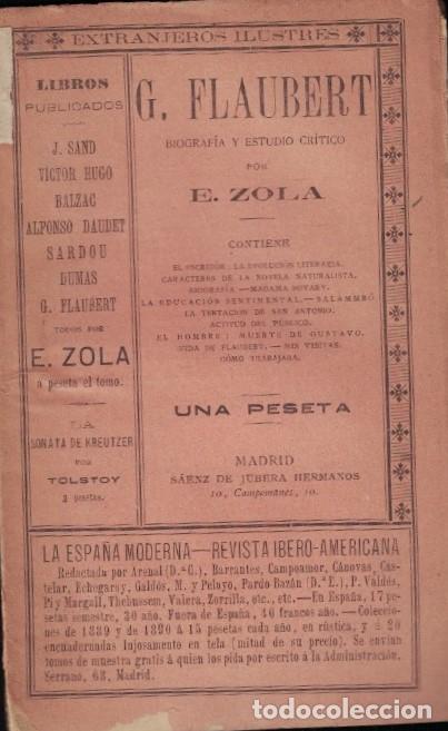 Libros: G. FLAUBERT. Biograf&iacute;a y estudio cr&iacute;tico. - Zola.. E., - Foto 1