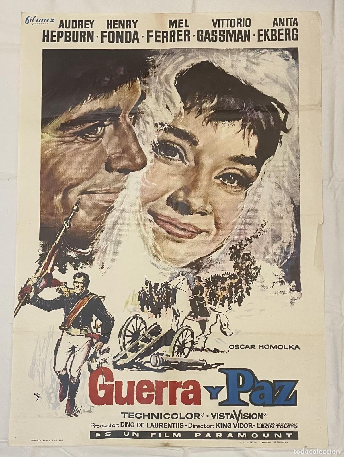 Libros: Guerra y Paz. Cartel original de la pel&iacute;cula. - Foto 1