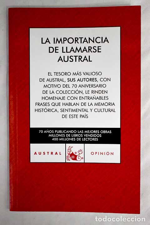 Libros: La importancia de llamarse Austral - Foto 1