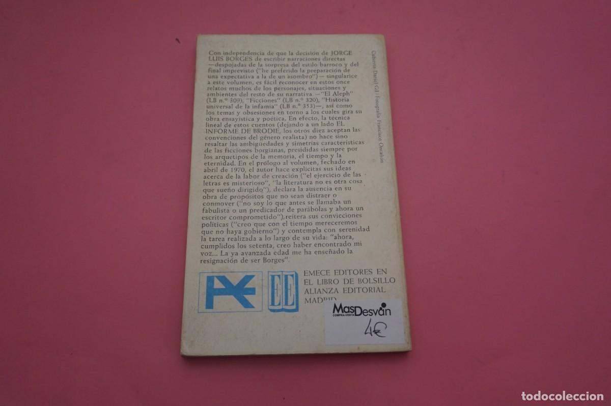 Libros: 6A/ EL INFORME DE BRODIE - JORGE LUIS BORGES / ALIANZA EDITORIAL - Foto 5