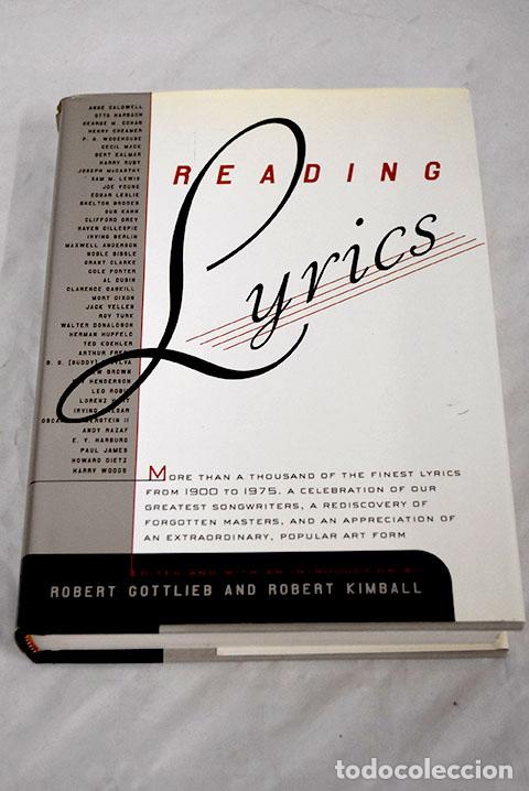 Libros: Reading lyrics: Gottlieb, Robert; Gottlieb, Robert; Kimball, Robert - Foto 1