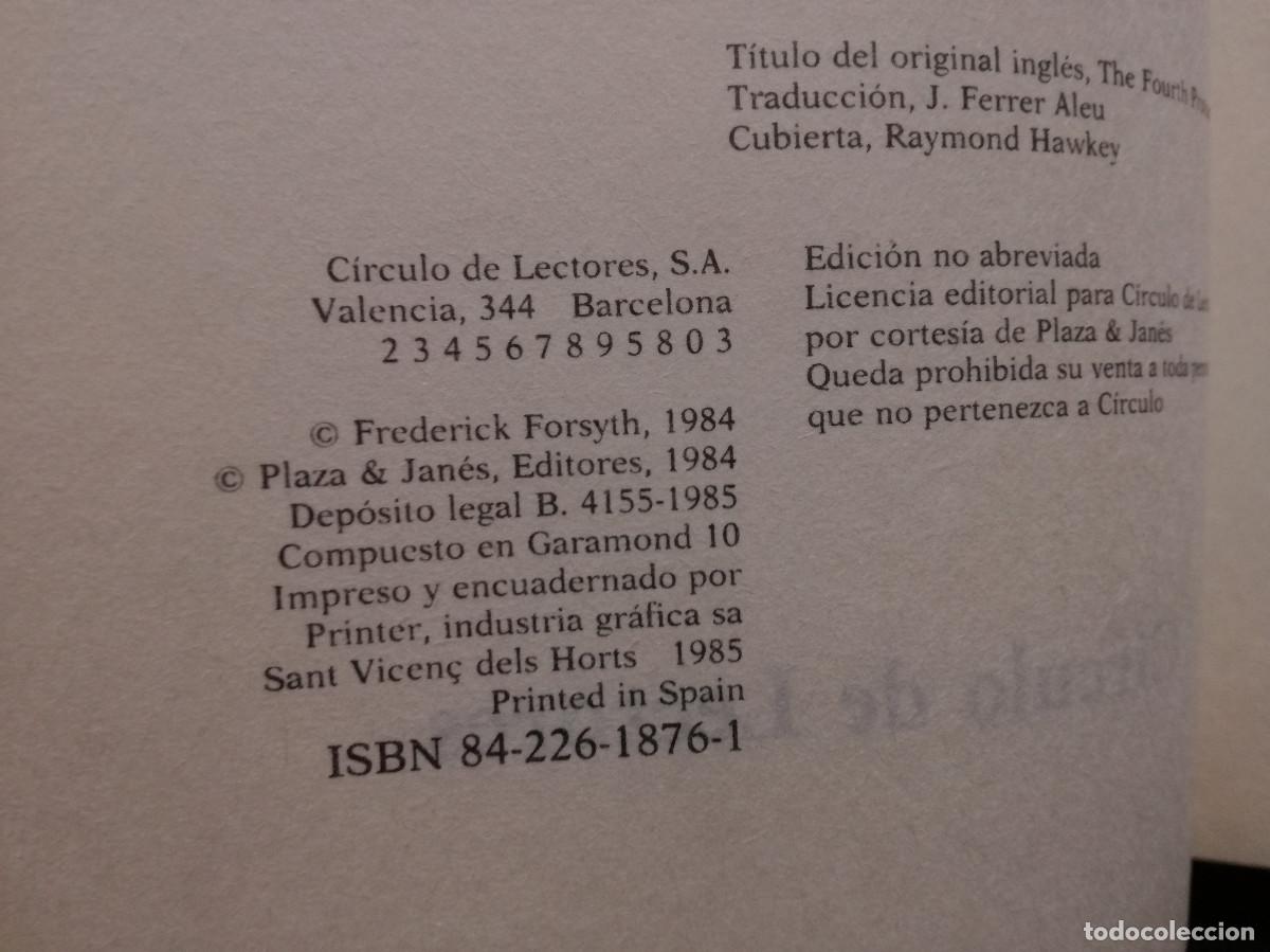 Libros: LIBRO - EL CUARTO PROTOCOLO - FREDERICK FORSYTH - - Foto 2