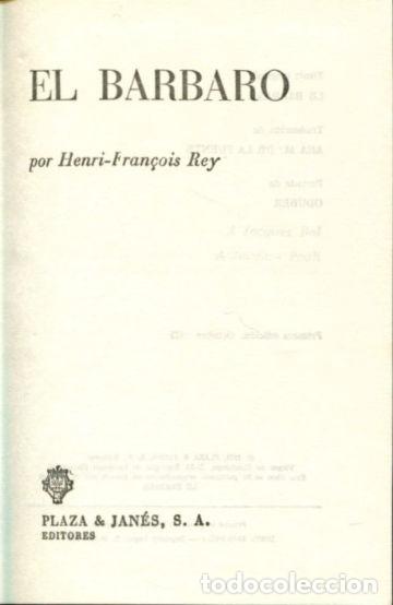 Libros: EL BARBARO. - FRANCOIS REY Henri. - Foto 1