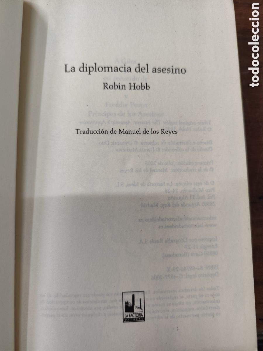 Libros: LA DIPLOMACIA DEL ASESINO - HOBB, Robin - Foto 3