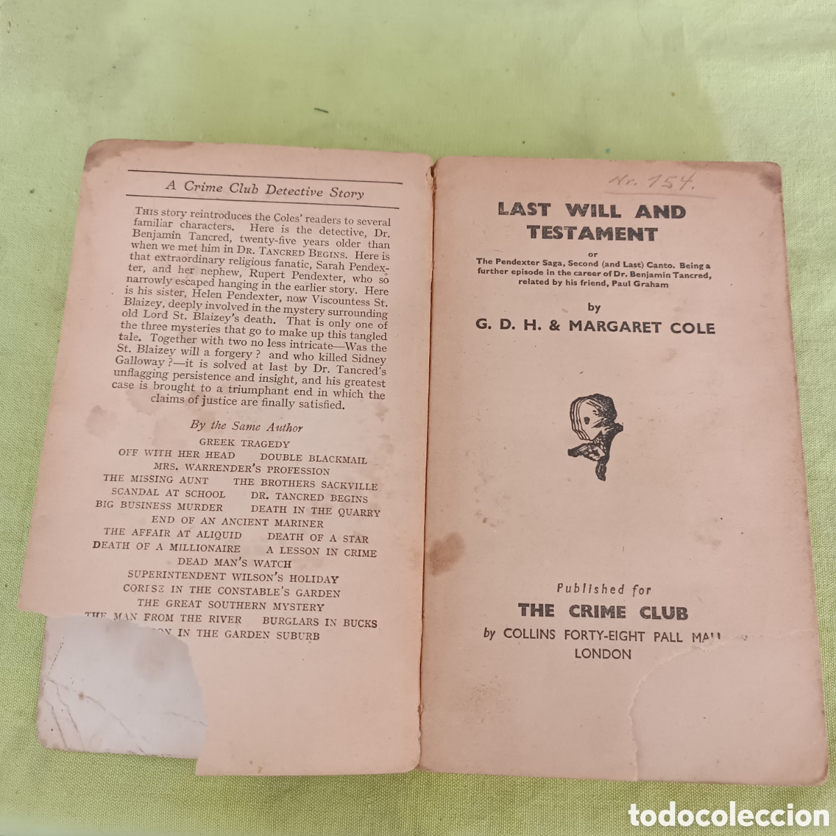 Libros: Last Will and testament G.D.H. & M. COLE. A&Ntilde;O 1940. - Foto 5