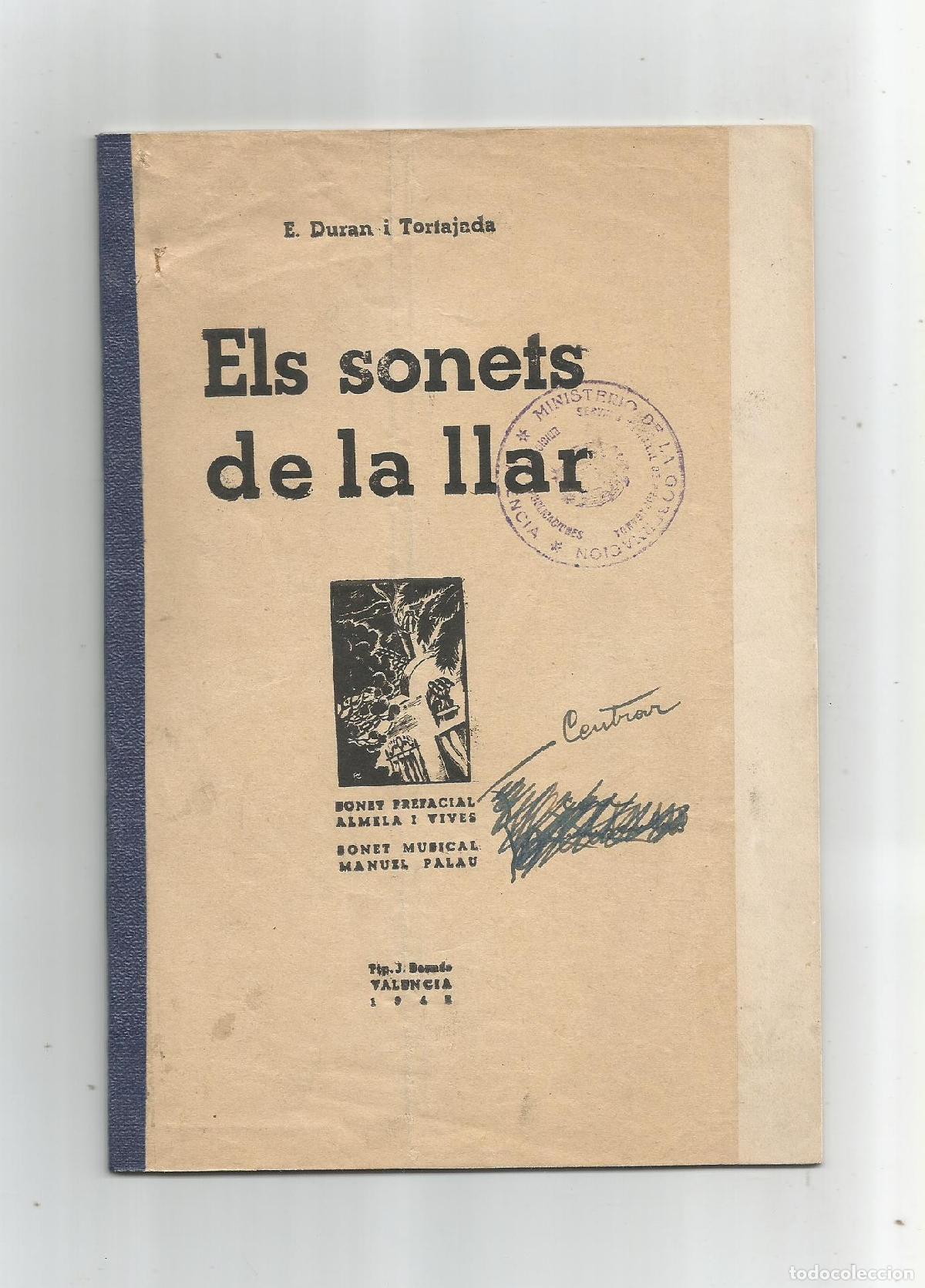 Libros: Els sonets de la llar. - DURAN I TORTAJADA, E.: - Foto 1