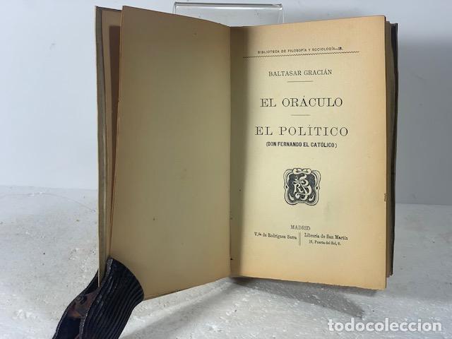 Libros: EL ORACULO EL POLITICO BALTASAR GRACIAN - Foto 2