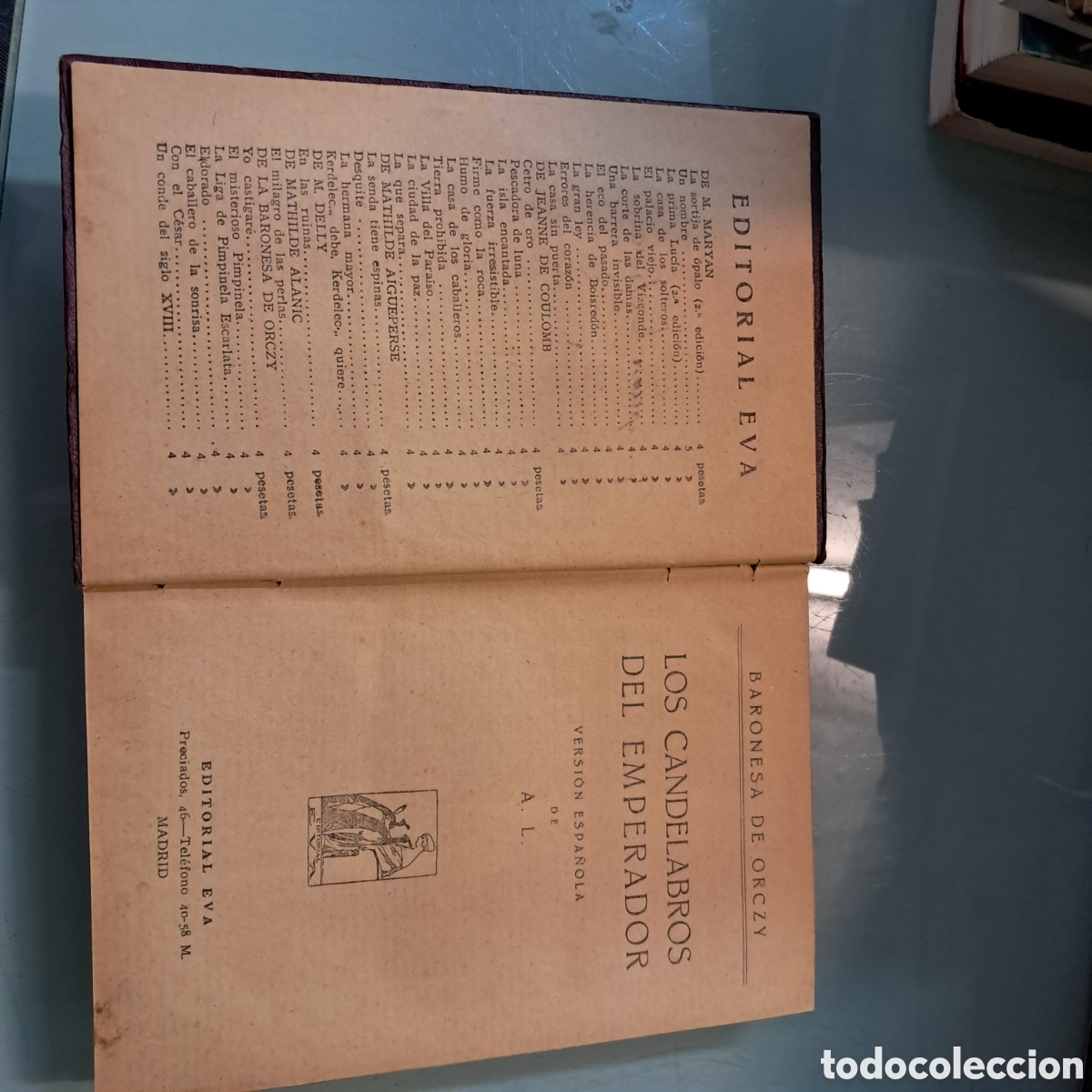 Libros: Baronesa de Orczy, Los candelabros del emperador,Editorial Eva - Foto 2
