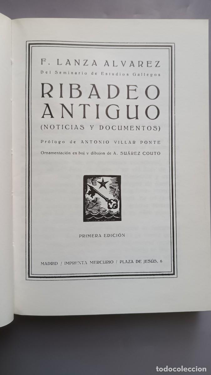 Libros: RIBADEO ANTIGUO (NOTICIAS Y DOCUMENTOS)- FRANCISCO LANZA ALVAREZ / EDICIONES DEL CASTRO - Foto 2