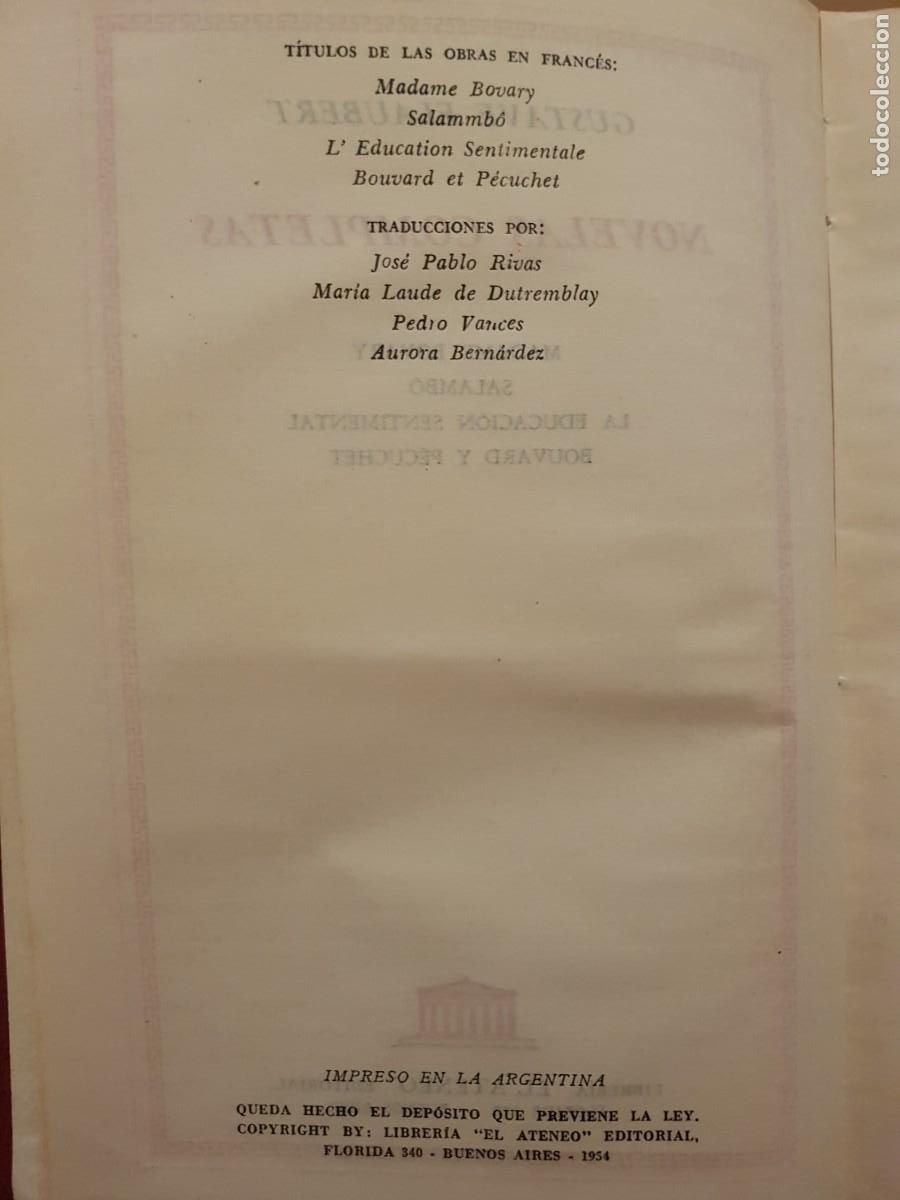 Libros: GUSTAVE FLAUBERT - NOVELAS COMPLETAS - EL ATENEO ED. - 1954 - Foto 6