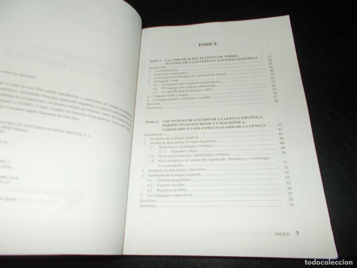 Libros: CURSO B&Aacute;SICO DE LENGUA ESPA&Ntilde;OLA. Ram&oacute;n Areces 2010. Libro - Foto 2