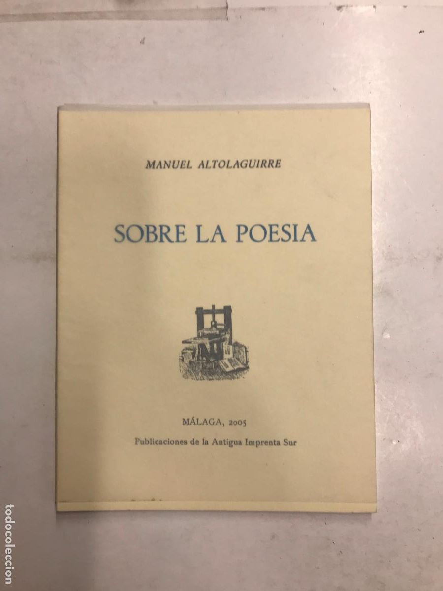 Libros: SOBRE LA POES&Iacute;A. - MANUEL ALTOLAGUIRRE. - Foto 1