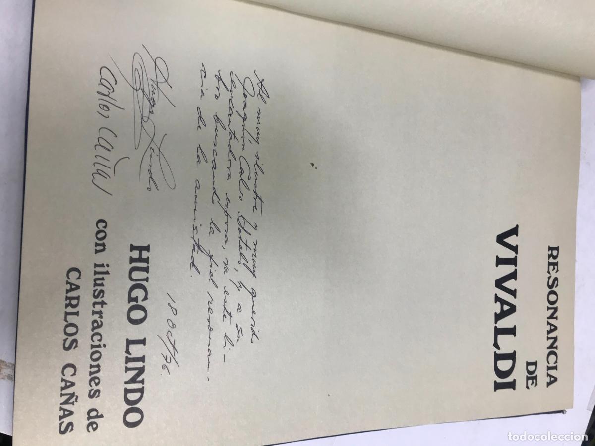 Libros: RESONANCIA DE VIVALDI. (DEDICADO). - HUGO LINDO. - Foto 2