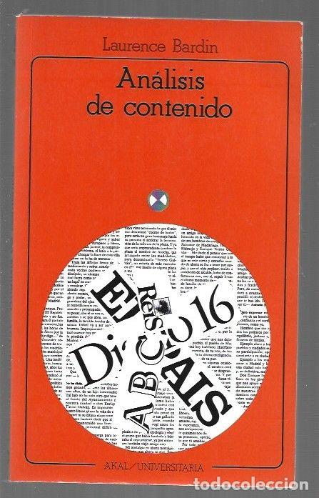 Libros: ANALISIS DE CONTENIDO - BARDIN, LAURENCE - Foto 1