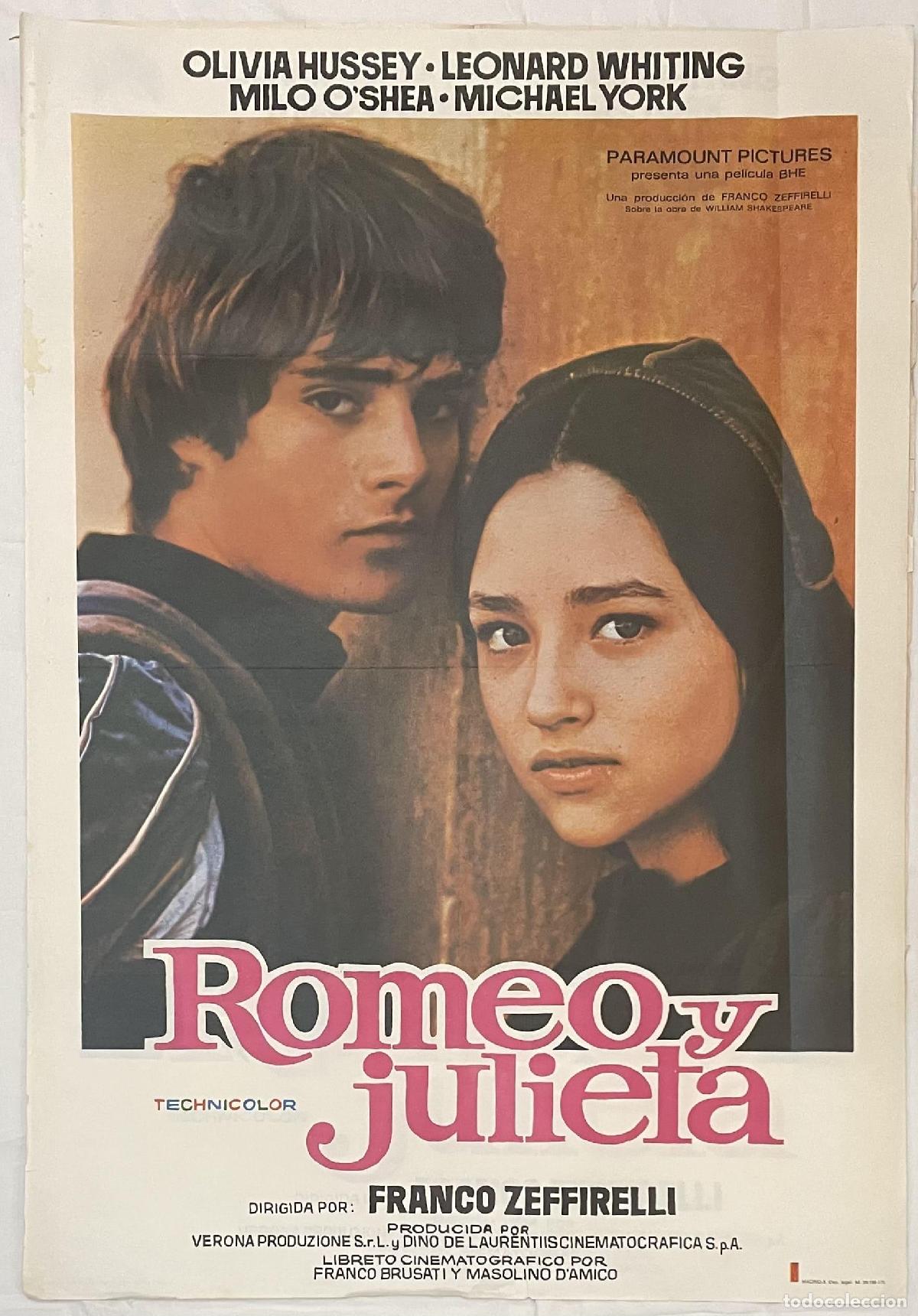 Libros: Romeo y Julieta. Cartel original de la pel&iacute;cula. - Foto 1