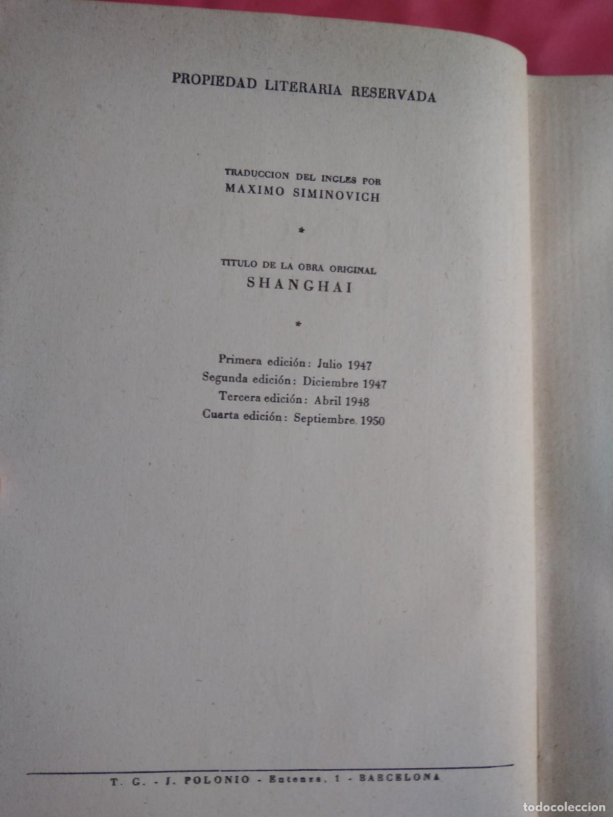 Libros: Sanghai Hotel Vicki Baum L.6922-1506 - Foto 2