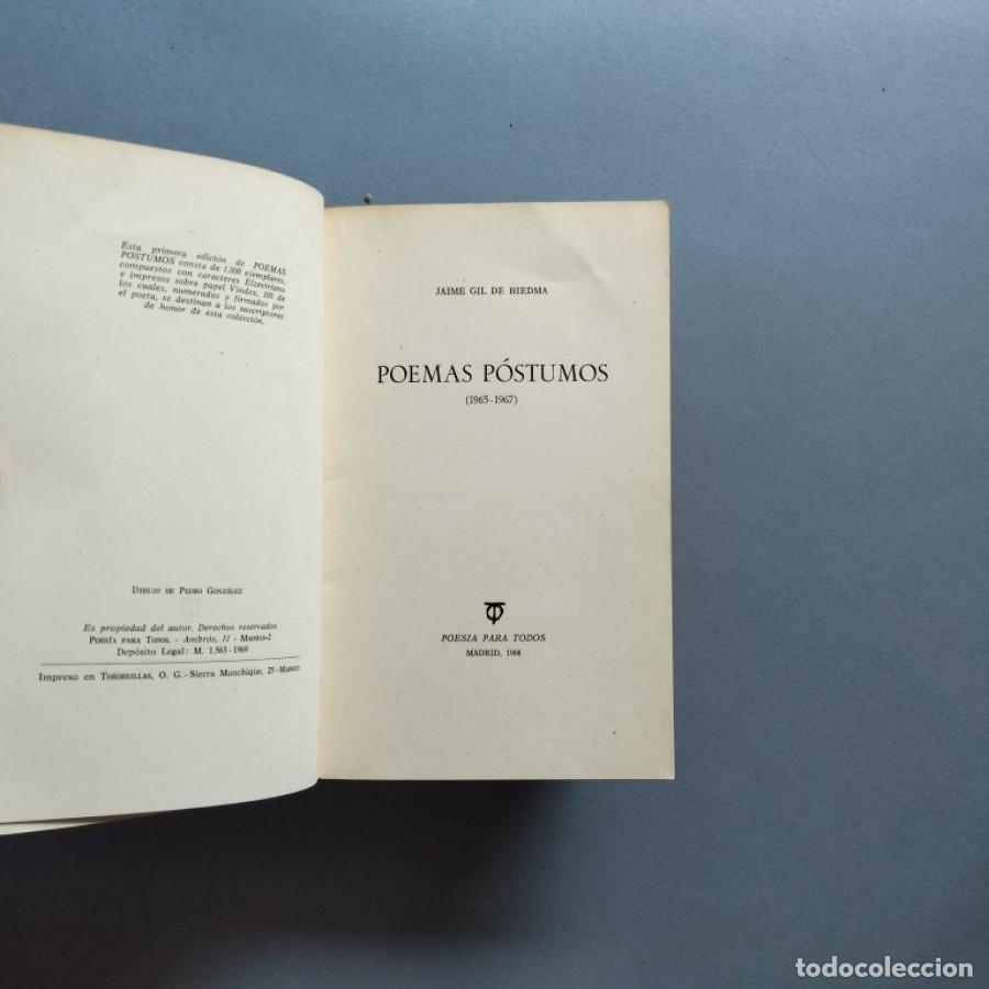 Libros: POEMAS P&Oacute;STUMOS. - GIL DE BIEDMA, Jaime. - Foto 4
