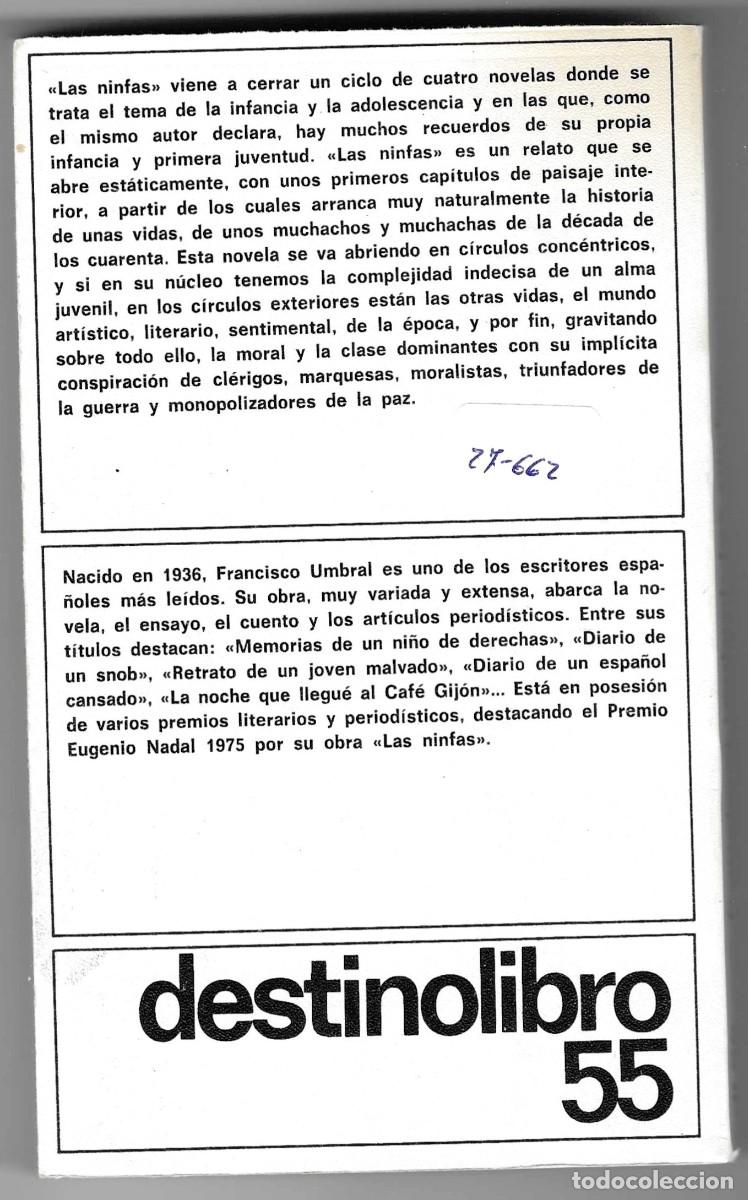Libros: Libro. Las Ninfas. Francisco Umbral. 27-662 - Foto 2