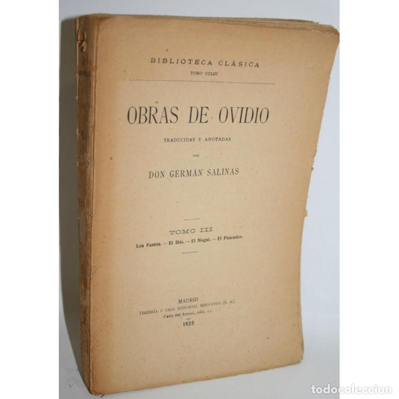 Libros: OBRAS DE OVIDIO. TOMO III - OVIDIO - Foto 1