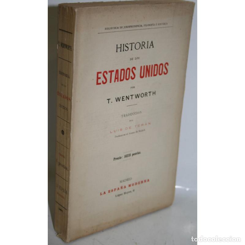Libros: HISTORIA DE LOS ESTADOS UNIDOS - WENTWORTH, T. - Foto 1
