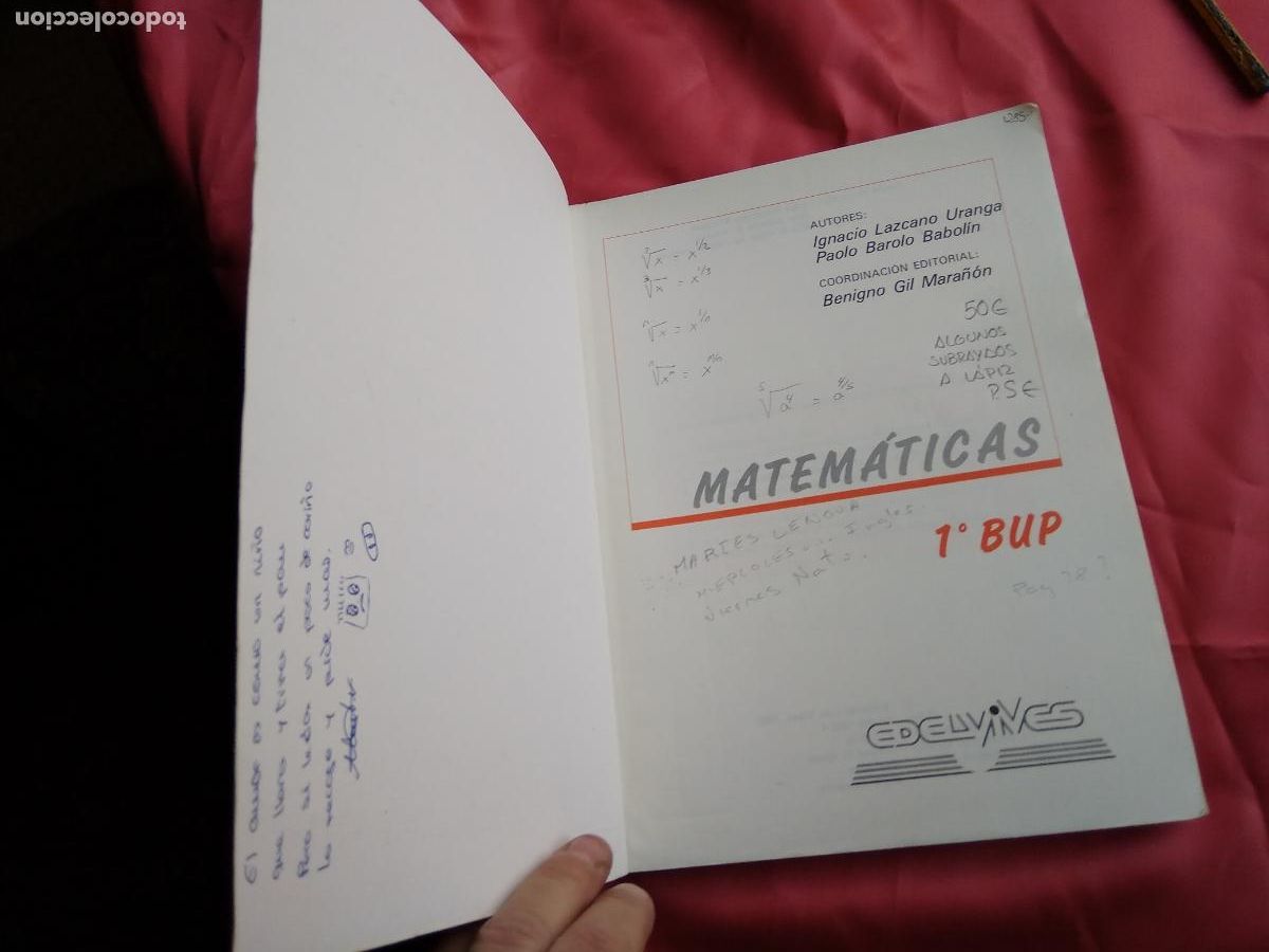 Libros: Matem&aacute;ticas BUP 1 Ignacio Lazcano Uraga BA.1061 - Foto 7